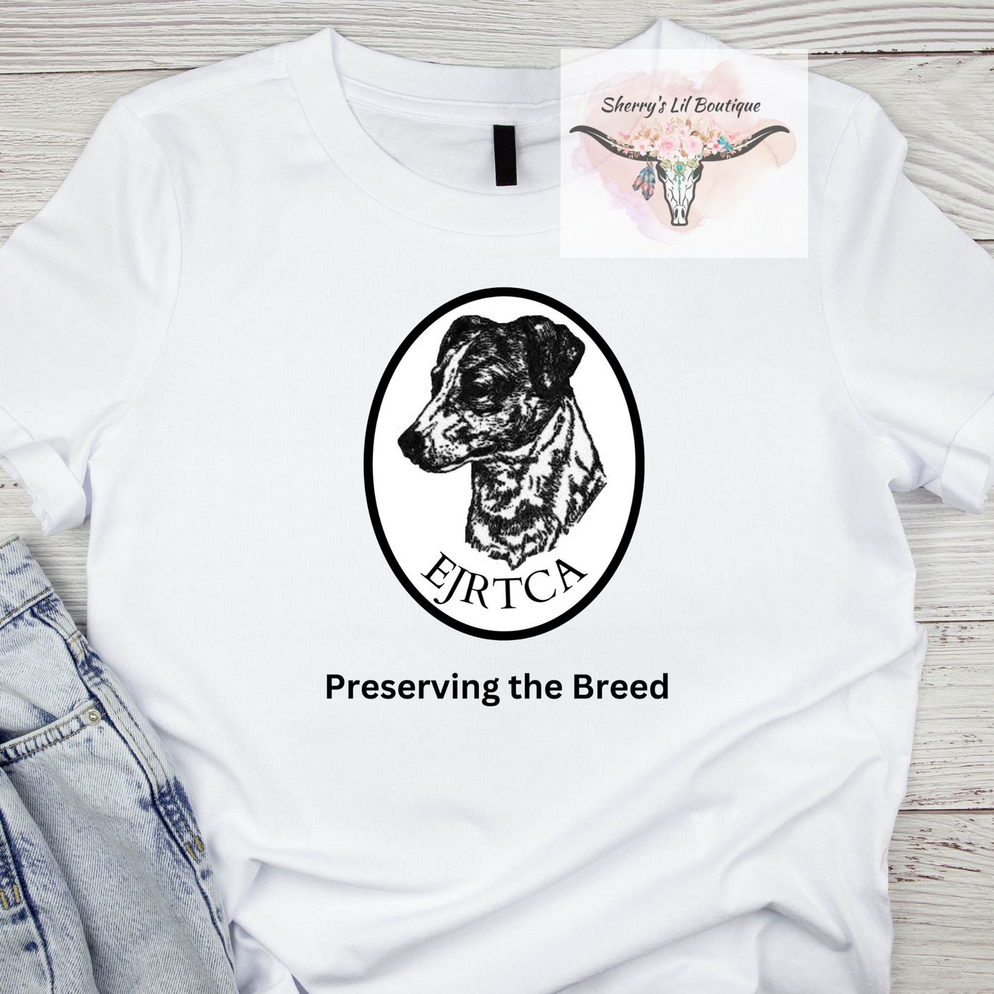 EJRTCA White Logo Vinyl T-Shirt