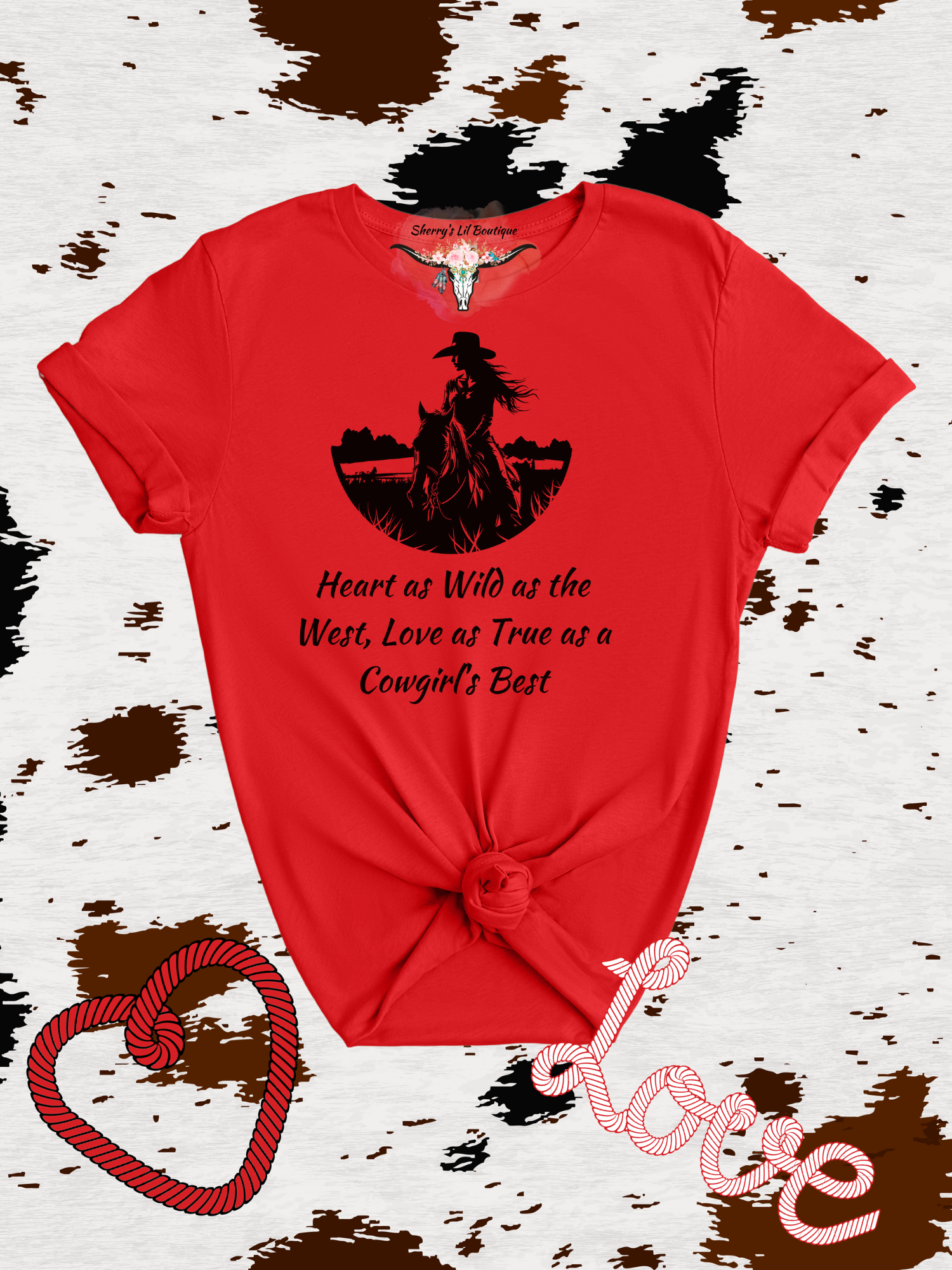 Sherry's Lil Boutique Instagram - Red Heart as wild as the west T-shirt