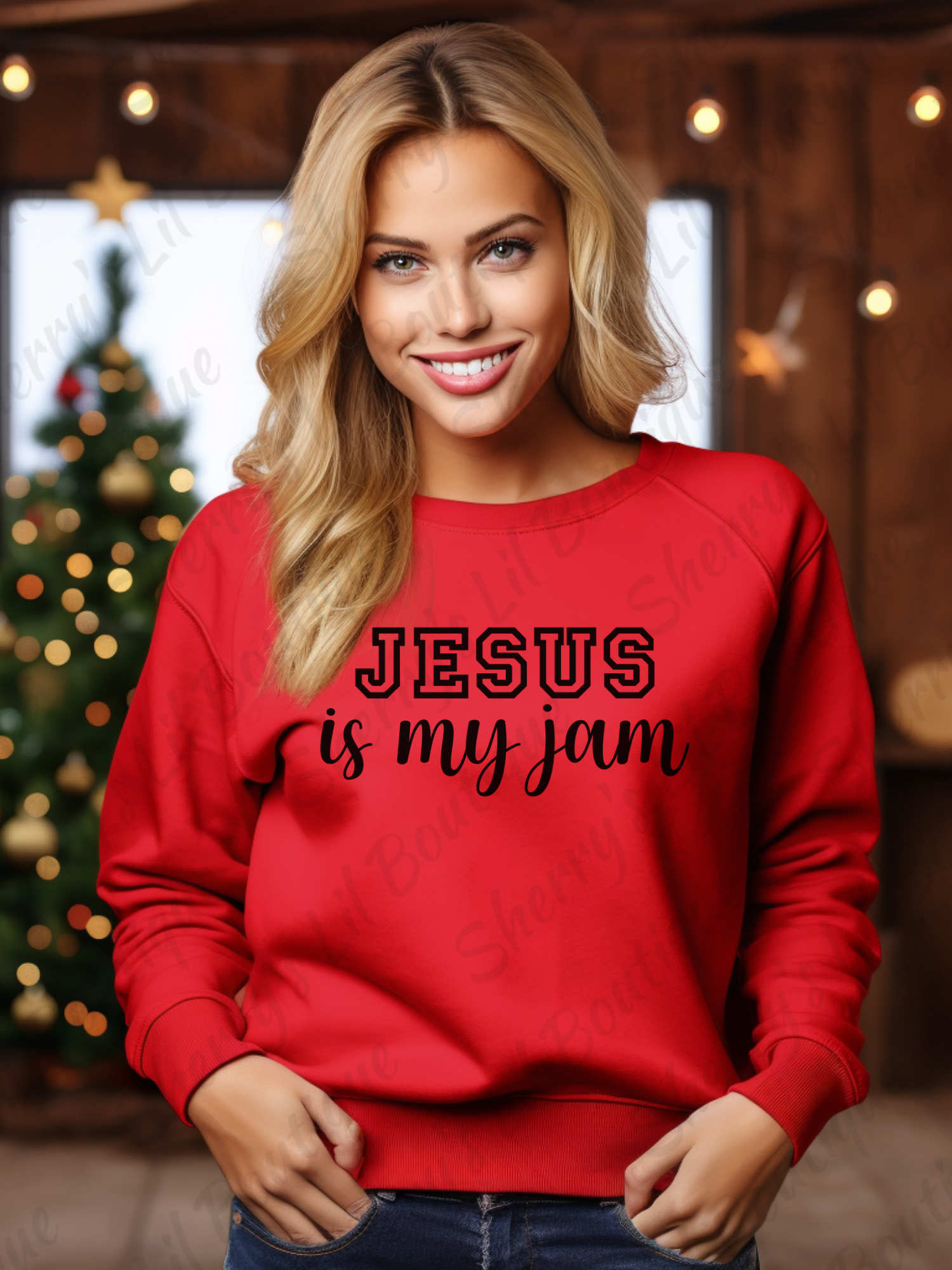 Sherry's Lil Boutique Instagram - Jesus Is my jam red sweatshirt