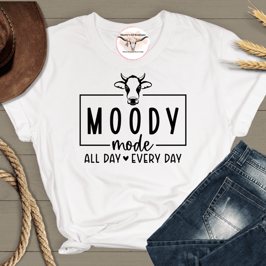 White Moody Mode Tee