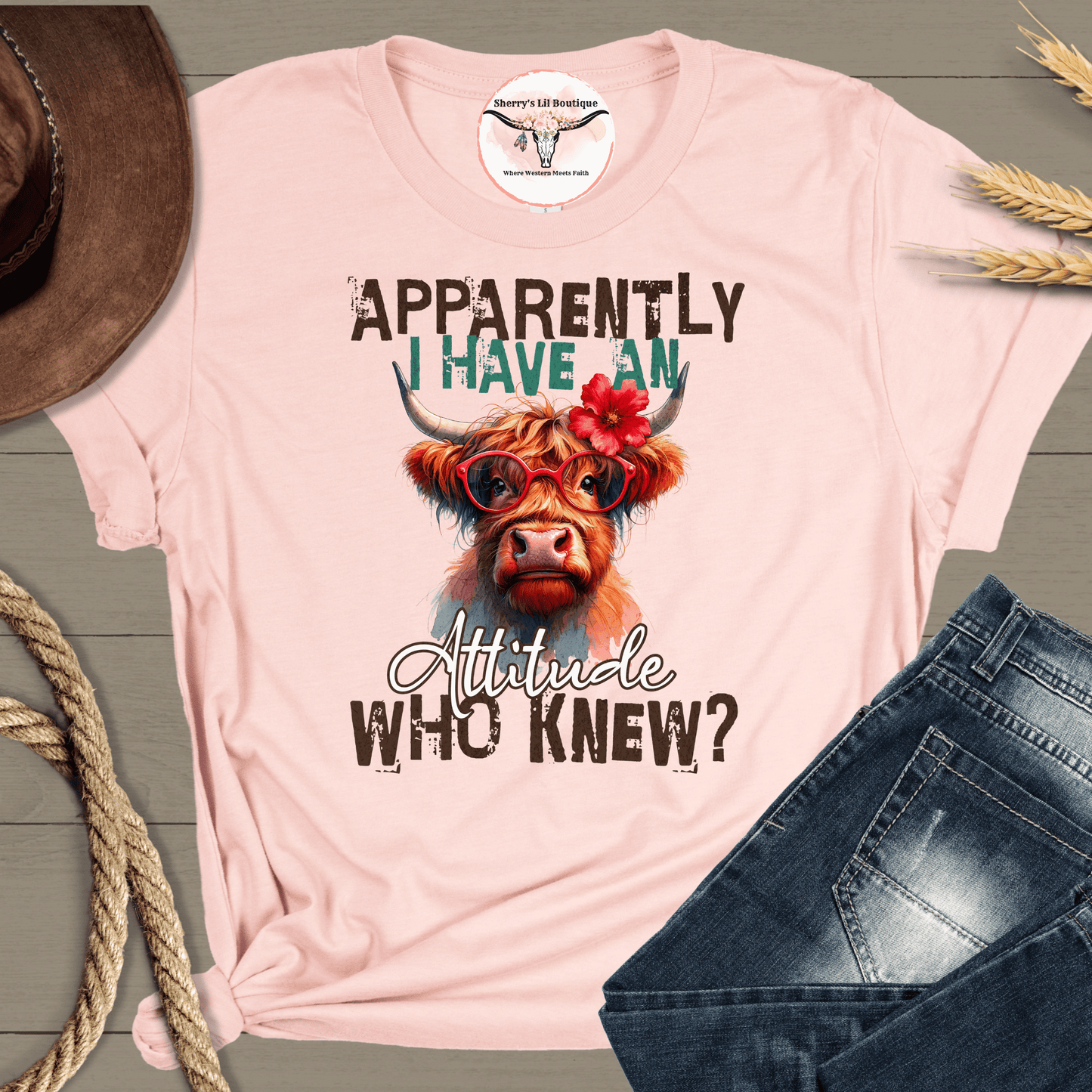 Apparently I Have An Attitude Pink Tee