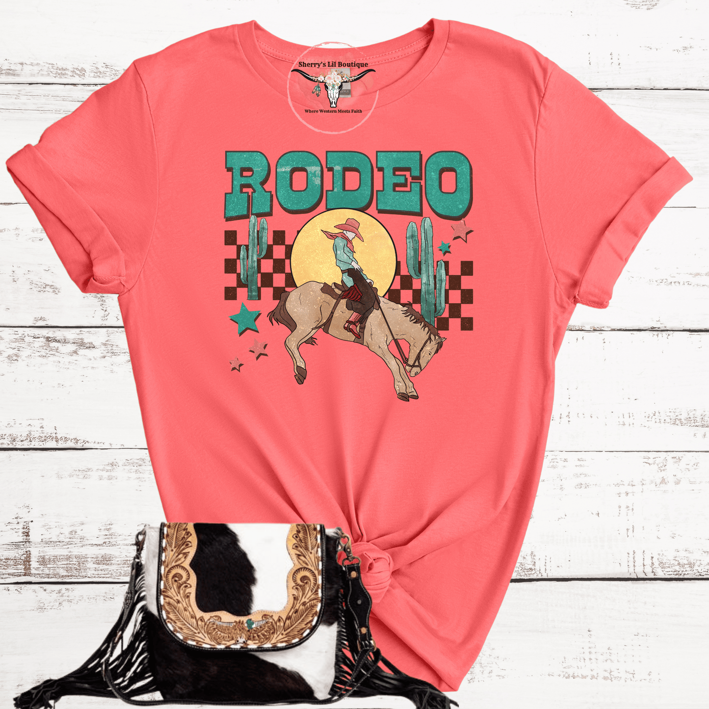 Coral Rodeo Short Sleeve t-shirt